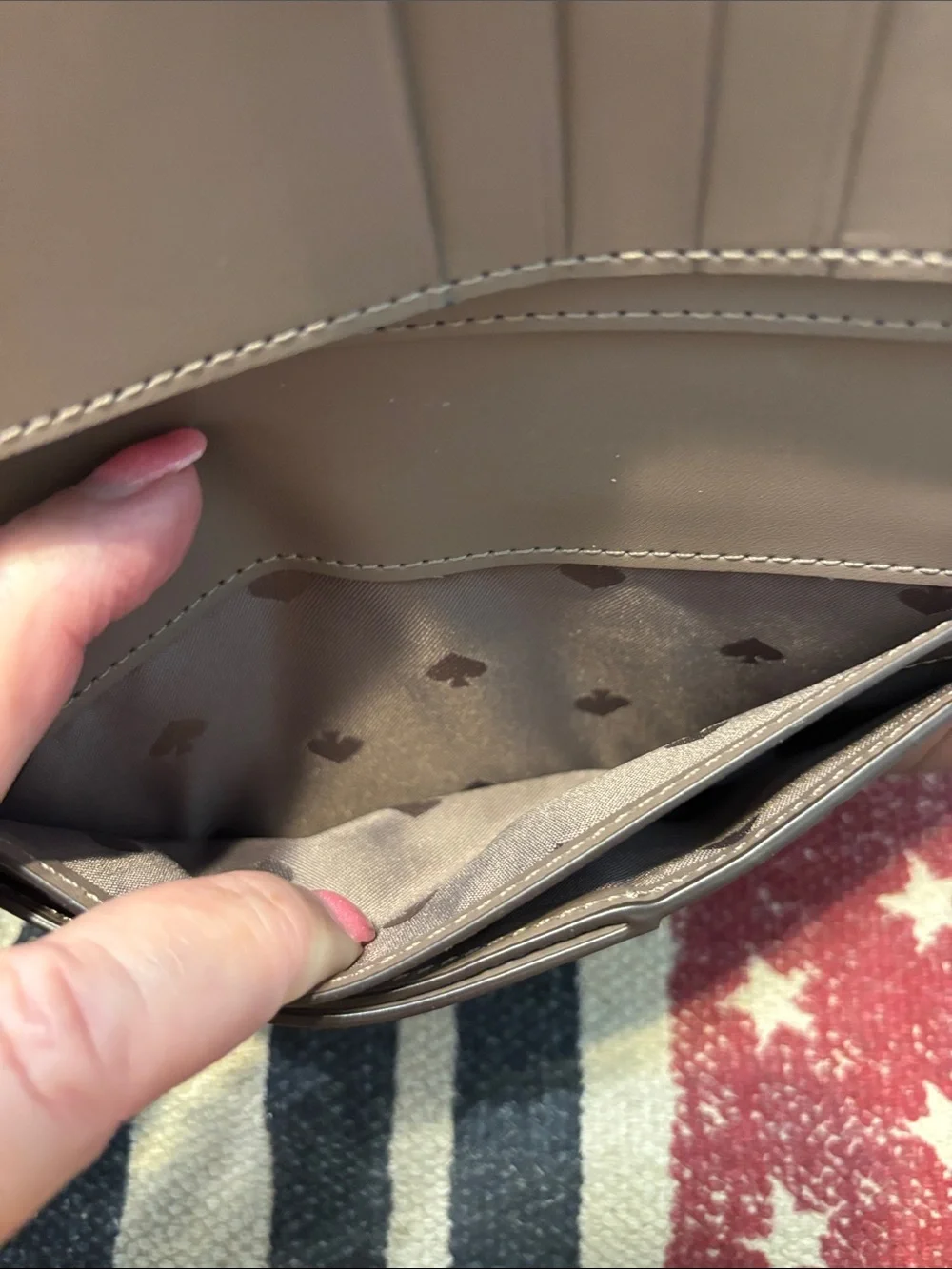 kate spade Light Taupe Saffiano Leather Continental Wallet